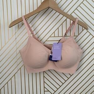 Honeylove NWT blush Silhouette wireless wire free adjustable seamless bra L Pink